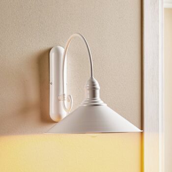 Nástenné svetlo Elmo, lakované biele