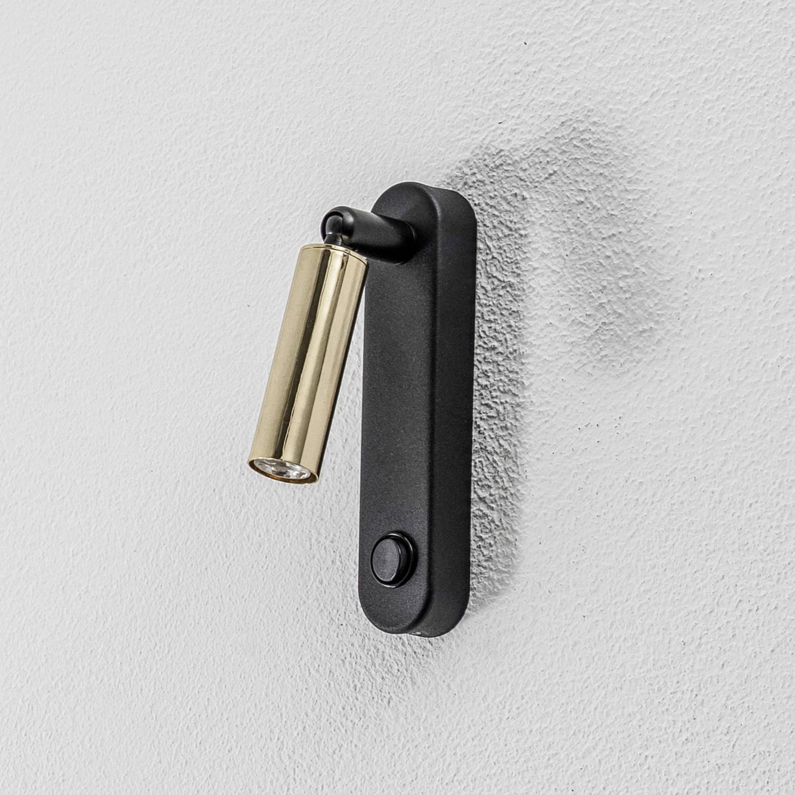 Nástenné svetlo Enzo Long, čierno-zlaté, 22 cm, nastaviteľné, G9 Nástenné svetlo Enzo Long, čierno-zlaté, 22 cm, nastaviteľné, G9