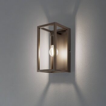 Nástenné svetlo Frame, titánovo-zlatá farba, výška 30 cm, oceľ