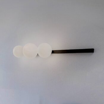 Nástenné svetlo Garda 3, čierne, kov, sklo, 3-pl