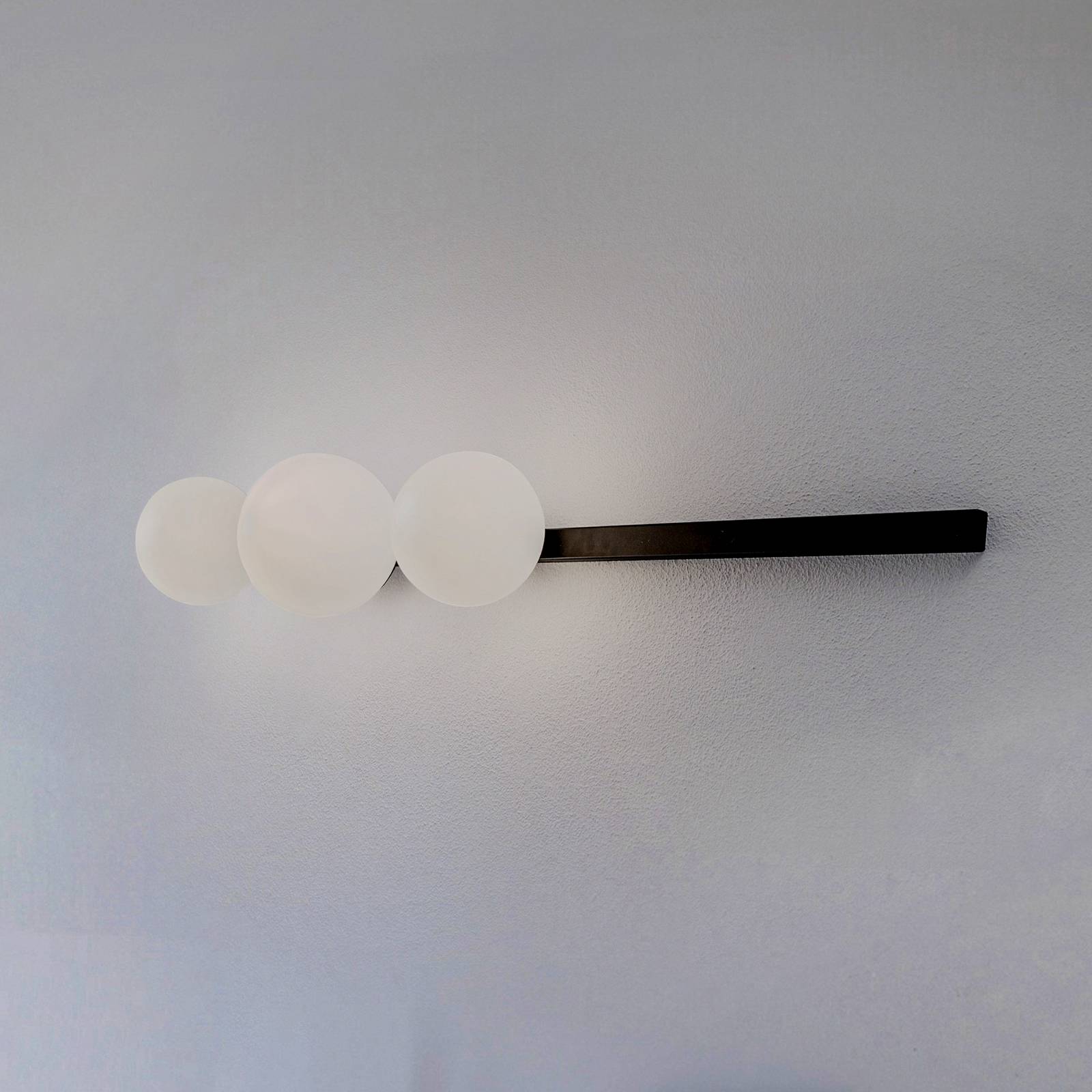 Nástenné svetlo Garda 3, čierne, kov, sklo, 3-pl Nástenné svetlo Garda 3, čierne, kov, sklo, 3-pl