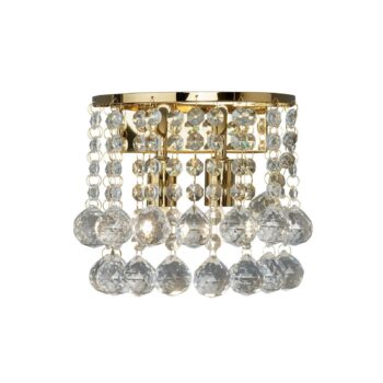 Nástenné svetlo Hanna s krištáľovými guľami, zlatá