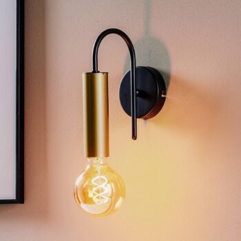 Nástenné svetlo Loppe, 1-plameňové, čierne/zlaté