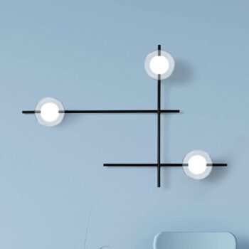 Nástenné svetlo Mikado, číra/efekt mrazu, 3-pl.
