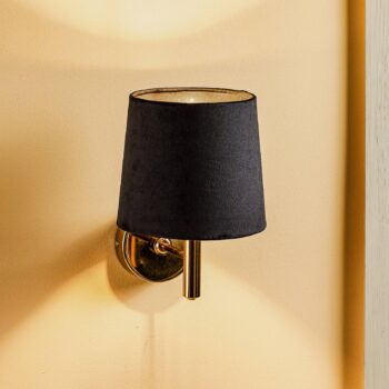 Nástenné svetlo Polo, čierne/tmavá mosadz