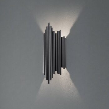 Nástenné svetlo Reis, čierne, kov, výška 50 cm