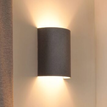 Nástenné svetlo Semi Circle, Soro, sivá, E27