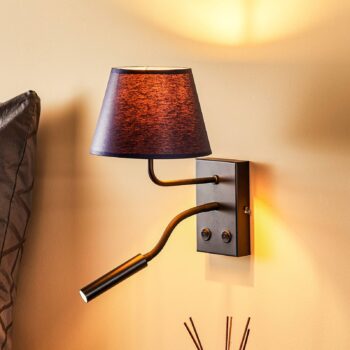 Nástenné svetlo Soho, kužeľové, lampa na citanie modrá/zlatá