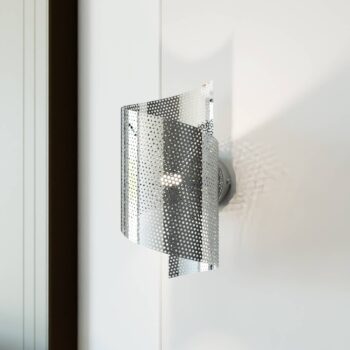 Nástenné svetlo Spiral, chrómová farba, kov, G9, výška 29 cm