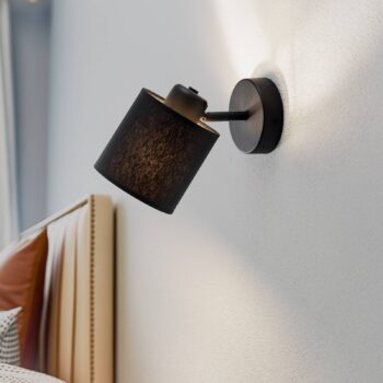 Nástenné svetlo Suerte, čierna / zlatá, 1-pl., textil, oceľ