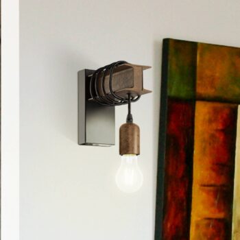 Nástenné svetlo Townshend z ocele, hnedá