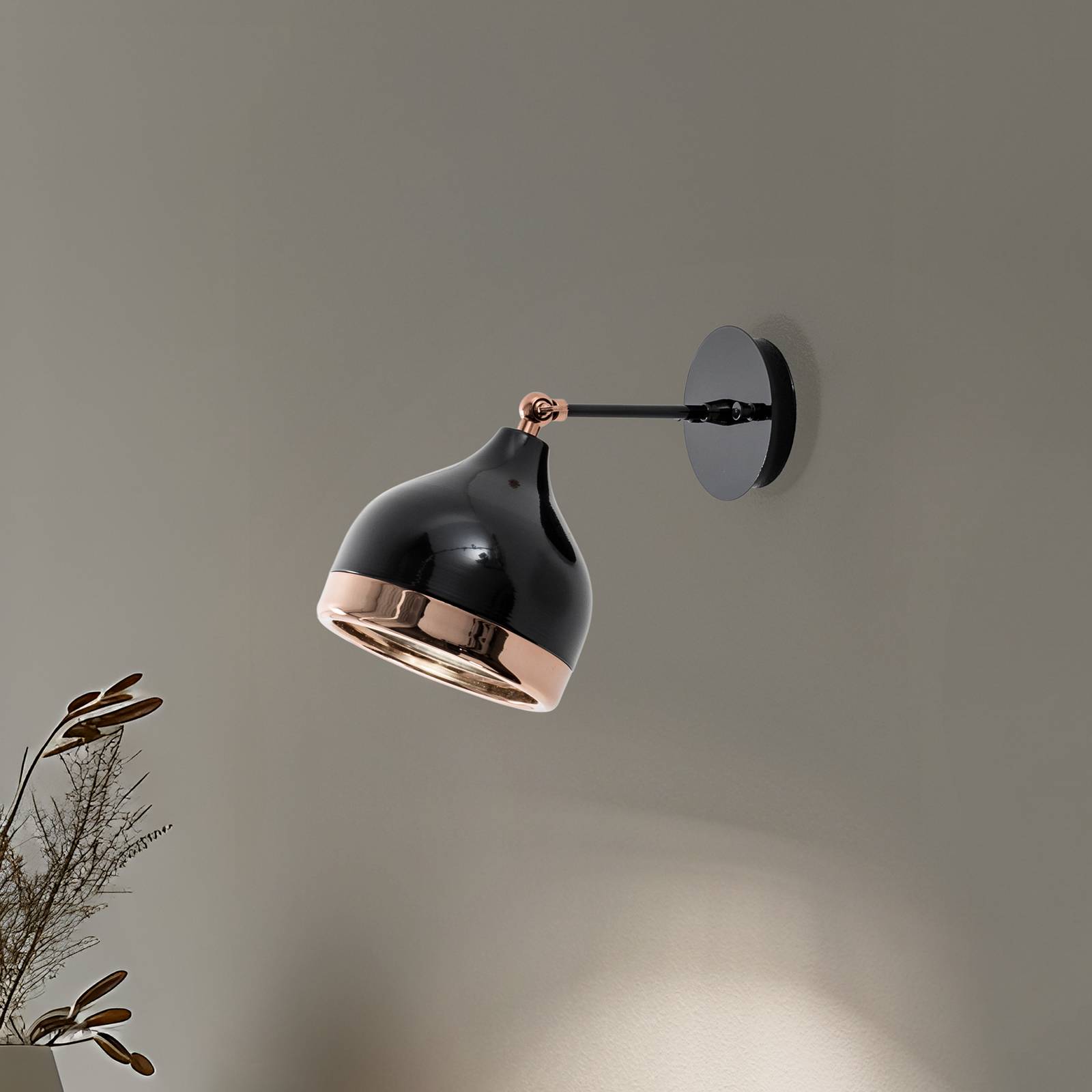 Nástenné svetlo Yildo 6901, čierna/meď, kov Nástenné svetlo Yildo 6901, čierna/meď, kov