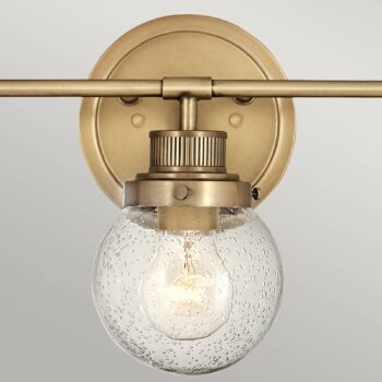 Nástenné svetlo do kúpeľne Poppy, 3-pl., mosadz