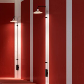 Nástenné svietidlo Bover LED Platet A/06, čierna/sivá, 154 cm