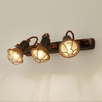 Nástenné svietidlo C1677/1 s košíkom, 3-pl. čierne