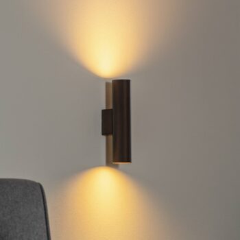 Nástenné svietidlo Cerro, antracit, oceľ, Ø 6 cm, hore/dole