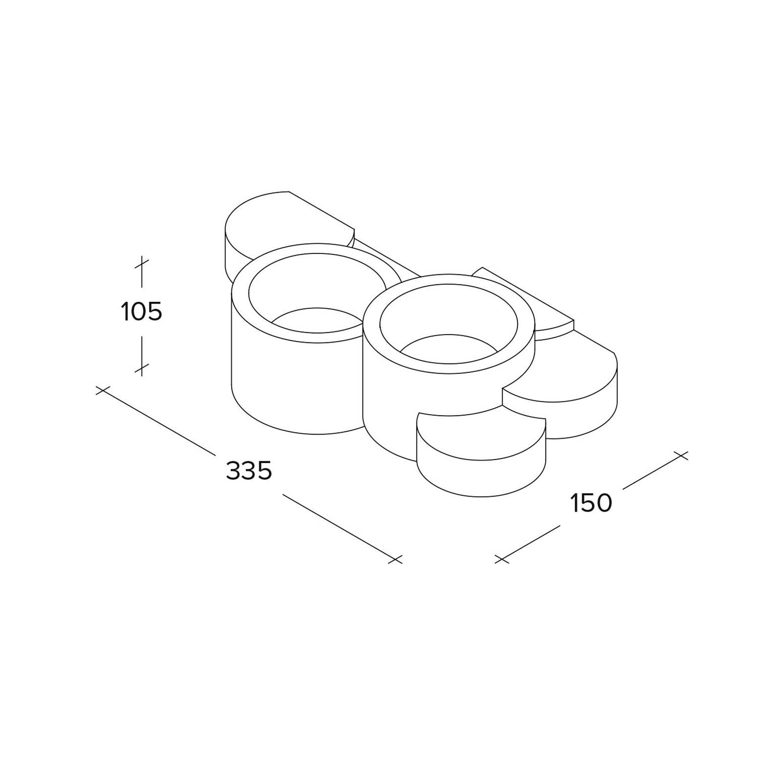 Nástenné svietidlo Chio, šírka 33,5 cm, 2 svetlá, biele, omietka, GX53 Nástenné svietidlo Chio, šírka 33,5 cm, 2 svetlá, biele, omietka, GX53