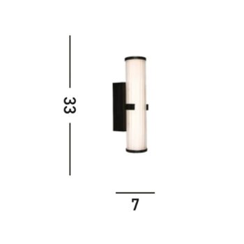 Nástenné svietidlo Clamp LED, čierna/biela oceľ, sklo, IP44