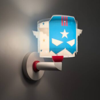 Nástenné svietidlo Dalber Blue Hero so zástrčkou, biela/modrá