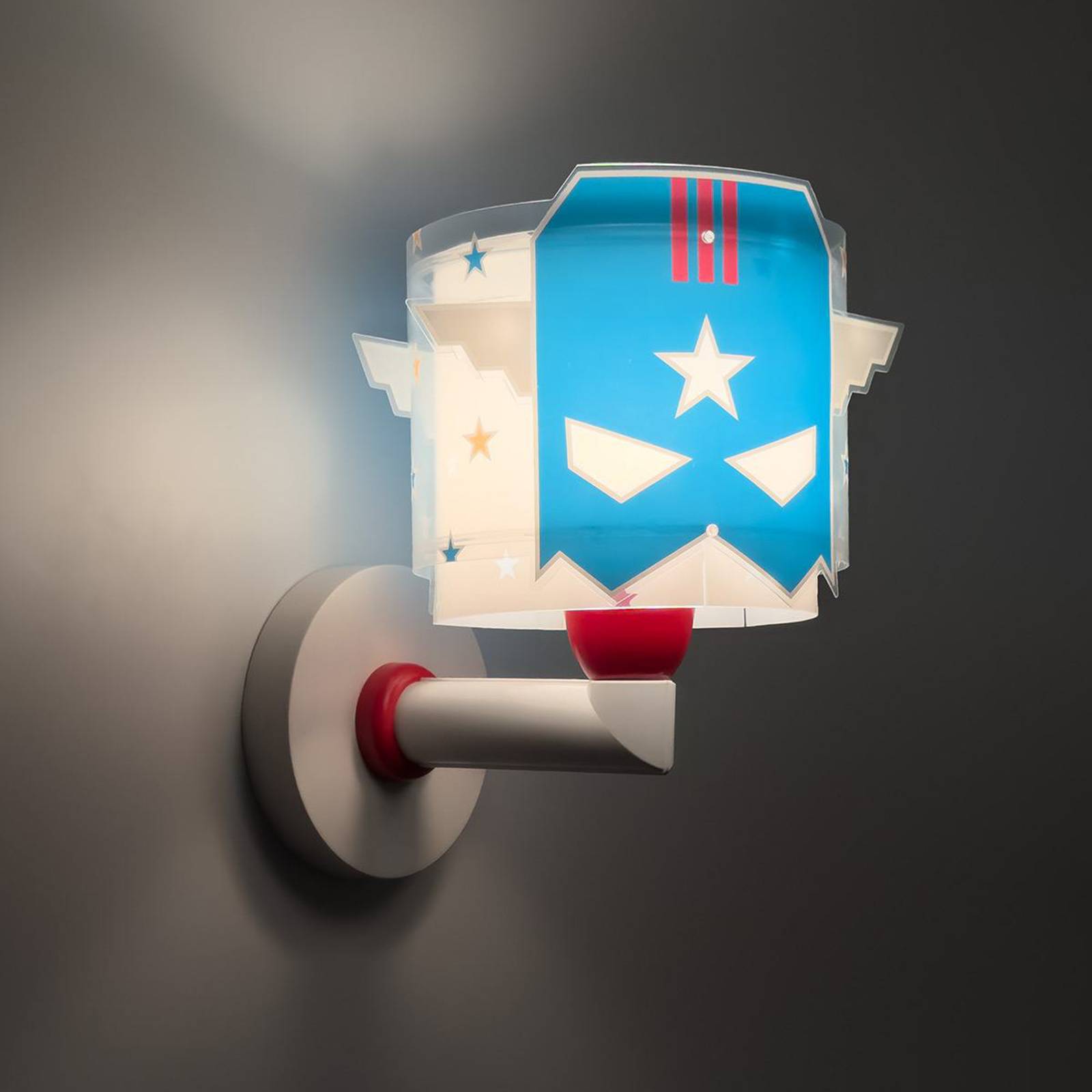 Nástenné svietidlo Dalber Blue Hero so zástrčkou, biela/modrá Nástenné svietidlo Dalber Blue Hero so zástrčkou, biela/modrá