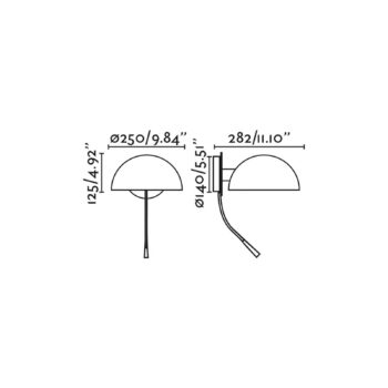 Nástenné svietidlo Dominica, LED lampa na čítanie, matná čierna, oceľ