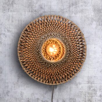 Nástenné svietidlo GOOD & MOJO Bali z bambusu, Ø 44 cm