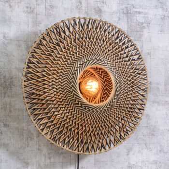 Nástenné svietidlo GOOD & MOJO Bali z bambusu, Ø 60 cm