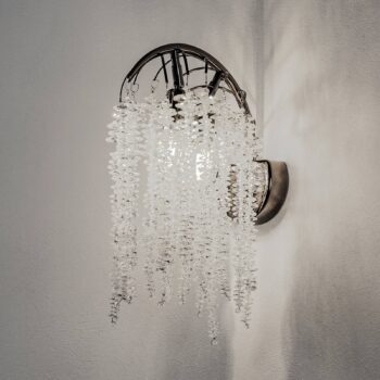 Nástenné svietidlo Grape, perleťová čierna, 2 svetlá, krištáľové sklo