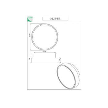 Nástenné svietidlo Hatton, Ø 30 cm, senzor, 2 x E27, biele, IP65