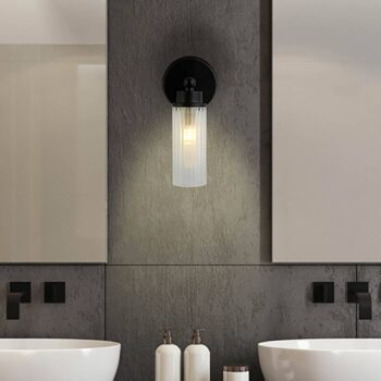 Nástenné svietidlo Imperial, čierne, 1 svetlo, oceľ, sklo, IP44