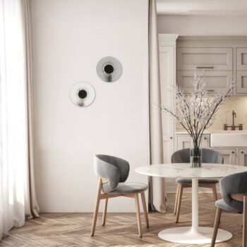 Nástenné svietidlo LED 23076, dymovo sivé, sklo, Ø 28 cm, 3 000 K