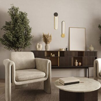 Nástenné svietidlo LED 23103, zlaté, čierny krúžok, hliník