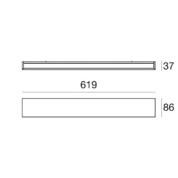 Nástenné svietidlo LED Box W2 bi-emission, W 61,9 cm, čierna, 2700 K