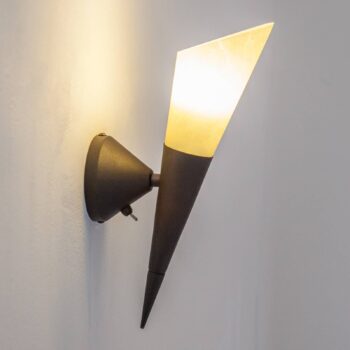 Nástenné svietidlo Lindby Alva, hrdzavá farba, sklo, výška 34 cm, E14