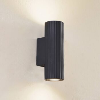 Nástenné svietidlo Lindby Christa, antracit, betón, 25 cm, vlnovka