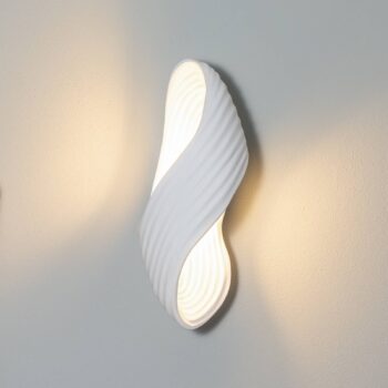 Nástenné svietidlo Lindby Ornela, biele, omietka, výška 29,5 cm