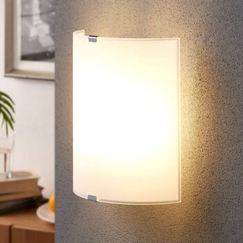 Nástenné svietidlo Lindby Phil, biele, výška skla 21 cm, sada 2 ks