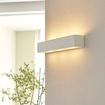 Nástenné svietidlo Lindby Tjada, 51 cm, biela, omietka, G9, lakovateľné