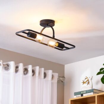 Nástenné svietidlo Lucande Tornike, dvojsvetelné, železné