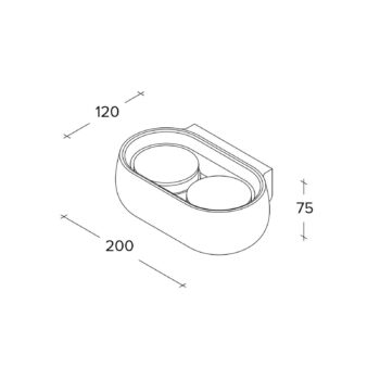 Nástenné svietidlo Mysia, 2 svetlá, biele, šírka 20 cm, omietka, GX53