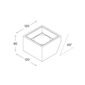 Nástenné svietidlo Nasso, biele, hranaté, šírka 12 cm, omietka, GX53