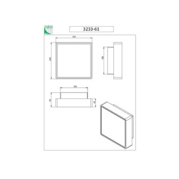 Nástenné svietidlo Oban, 24 cm x 24 cm, 1 x E27, biele, IP65