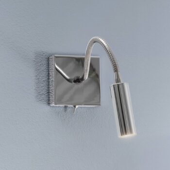 Nástenné svietidlo Ojos, chróm, lampa na čítanie, nastaviteľné, 33 cm, G9