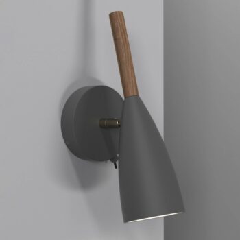 Nástenné svietidlo Pure s vypínačom, sivé