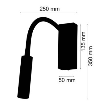 Nástenné svietidlo Rocco LED, matný nikel Flexarm red