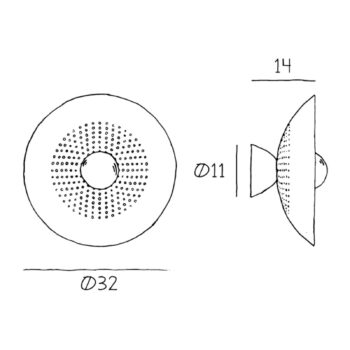 Nástenné svietidlo Wanted, zástrčka, železo, zlatá farba, Ø 32 cm