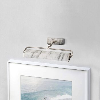 Nástenné svietidlo Winchfield, šírka 45 cm, biely mramor/nikel