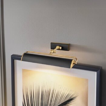 Nástenné svietidlo Winchfield, šírka 45 cm, čierna/mosadz