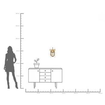 Nástenný objekt KARE Chrobák Zrkadlo, polyresin, sklo, zlato