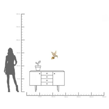 Nástenný objekt KARE Kolibrík Zrkadlo, polyresin, sklo, zlato